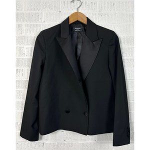 Yves Saint Laurent Beaute' Uniform Jacket Tuxedo Satin Women Black Size 40M